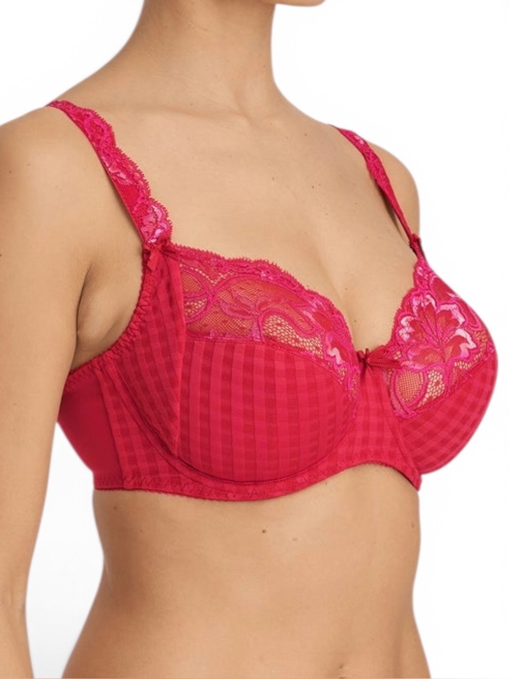 Prima Donna Madison Underwire Support Bra Persian Red Lace Textured 34D US